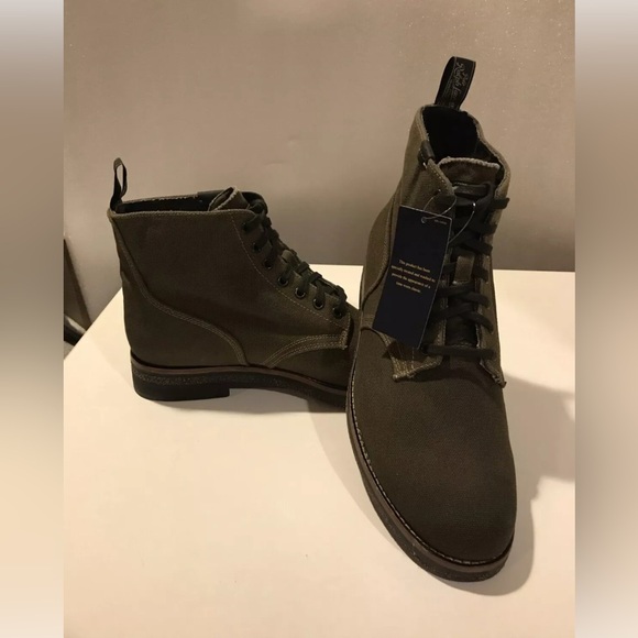 Polo Ralph Lauren Army Olive Green Canvas Boots Men's Size: 12 D